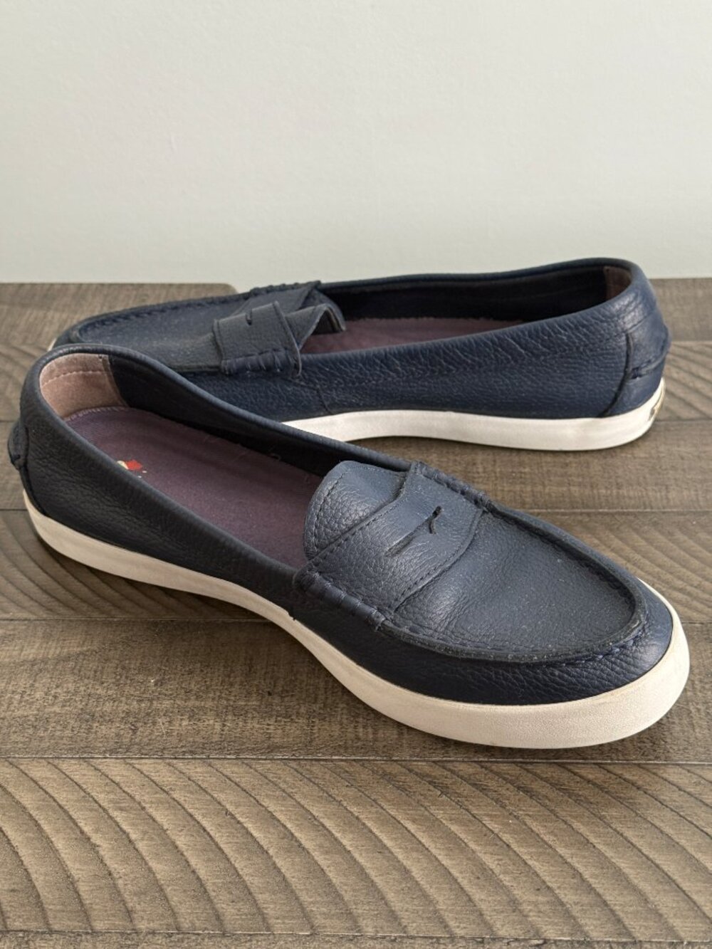 Cole Haan Women's Navy Leather Penny Loafers Size 8.5 B - Picture 2 of 9